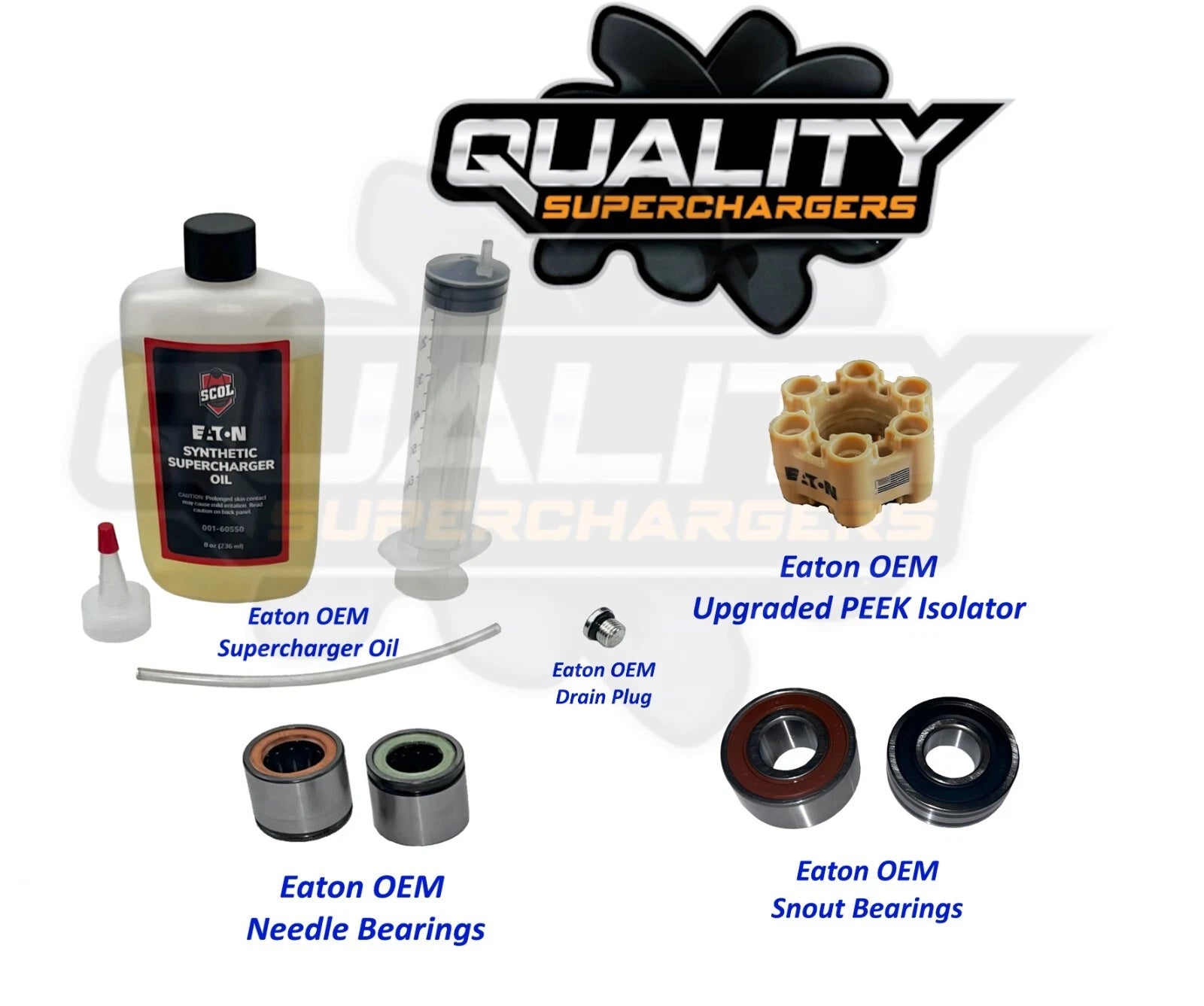 Genuine EATON OEM Supercharger Rebuild Kit Snout Case Bearings LS9 LSA 09-14 and 2016 and older LT4