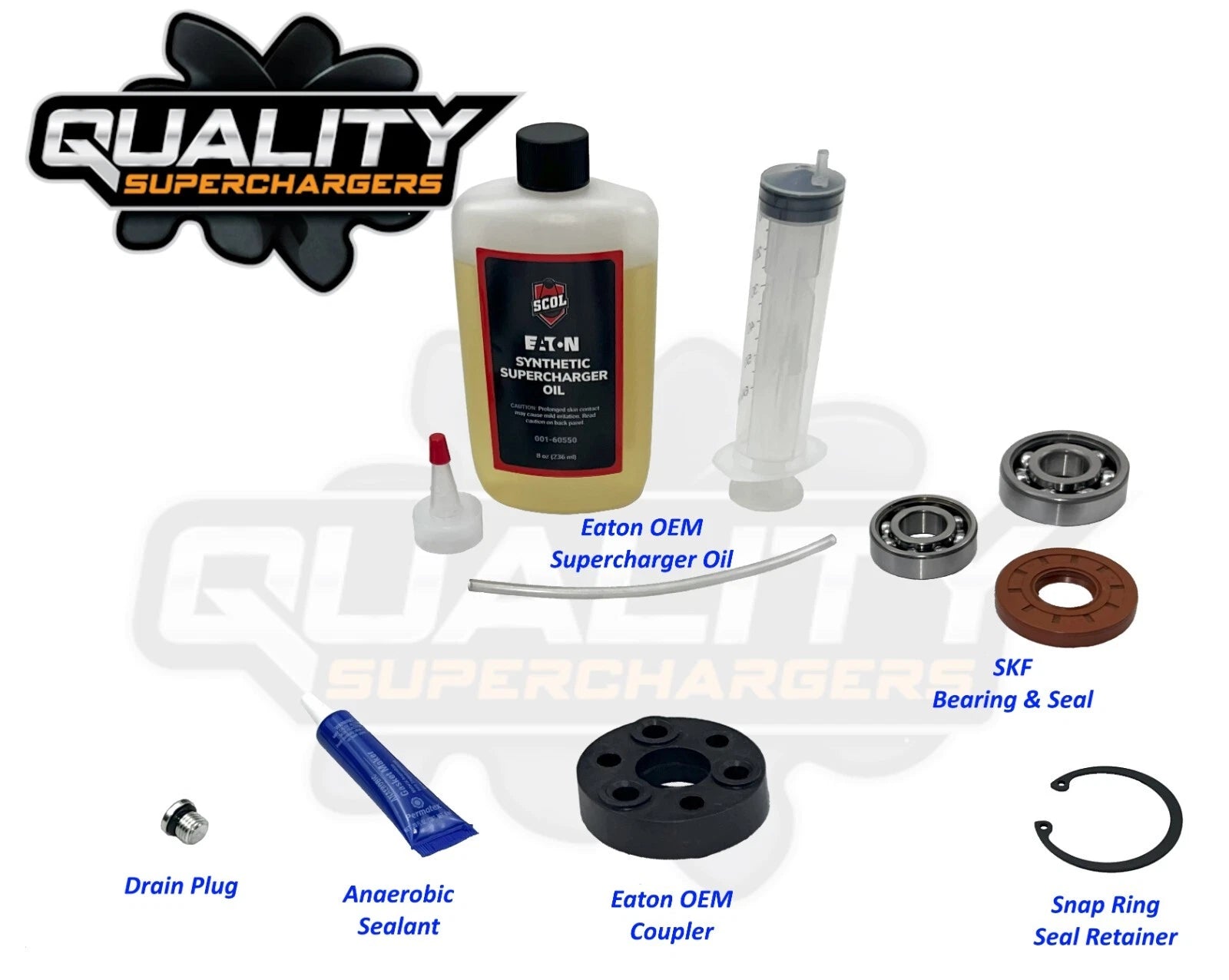 Brand Name Parts M-Series Snout Rebuild kit w/ Eaton OEM Coupler SKF Bearings and Seal Snap Ring