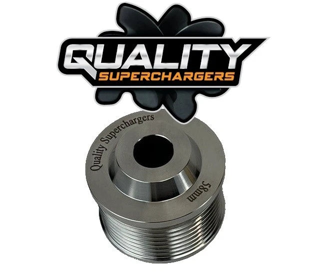 Stainless Supercharger Performance Pulley 58mm 6% Jaguar Land Rover 3.0 Installs with heat