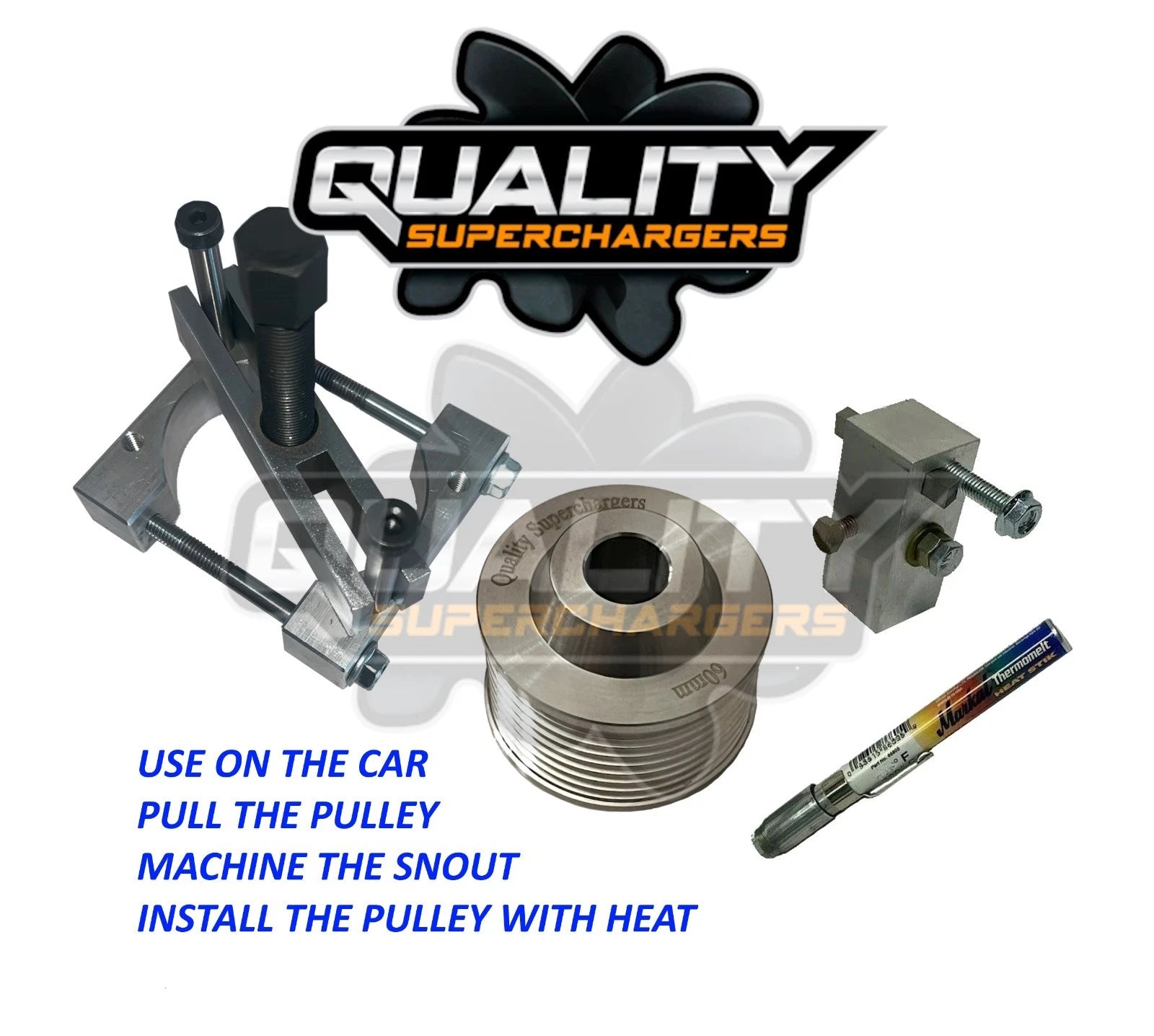 Performance Pulley Install Kit Jaguar Land Rover 5.0 Supercharger 60mm Stainless Steel Pulley